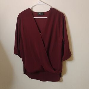 AX Paris Deep Red Blouse Size 8